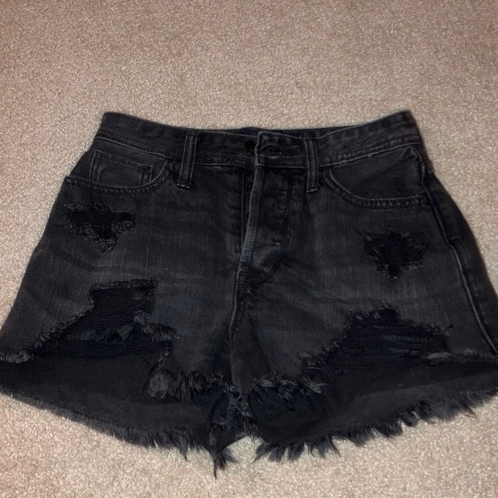 black jean shorts